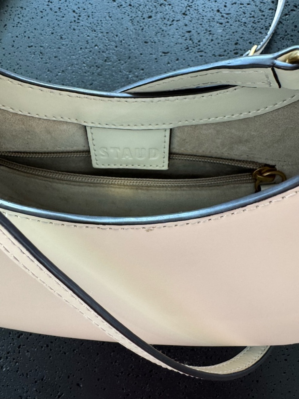STAUD Crescent Hobo Bag in Cream - Picture 5 of 8